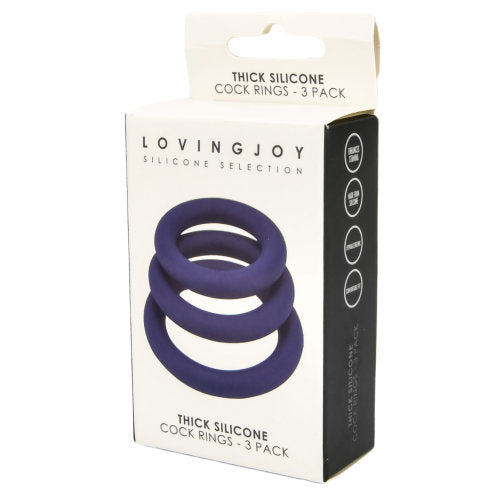 LOVING JOY THICK SILICONE COCK RINGS 3 PACK image 3