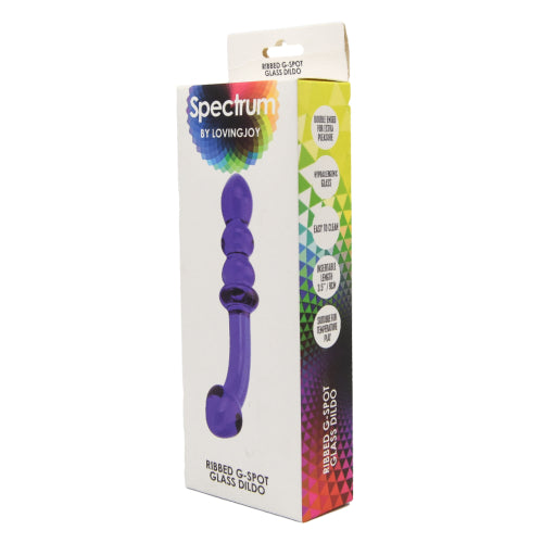 SPECTRUM RIBBED G-SPOT GLASS DILDO image 4