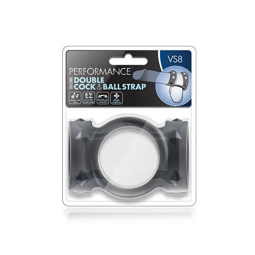 PERFORMANCE | SILICONE DOUBLE COCK AND BALL STRAP image 4