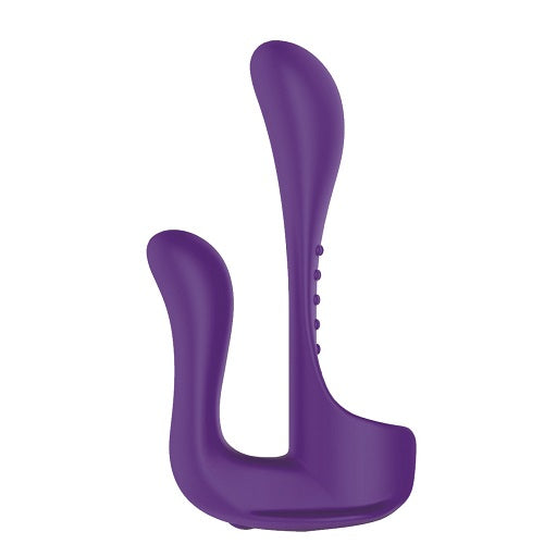 COUPLES DOUBLE VIBRATOR WITH COCK RING image 0