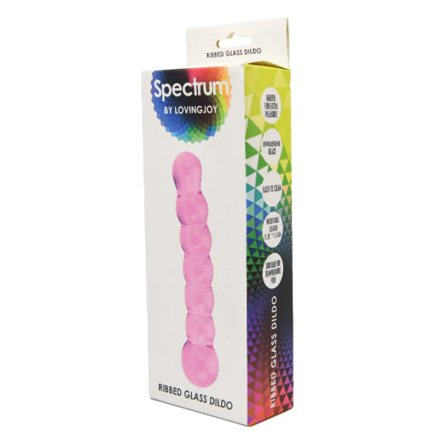 SPECTRUM RIBBED GLASS DILDO image 3