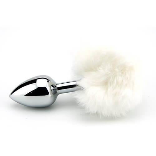 FURRY FANTASY WHITE BUNNY TAIL BUTT PLUG image 1