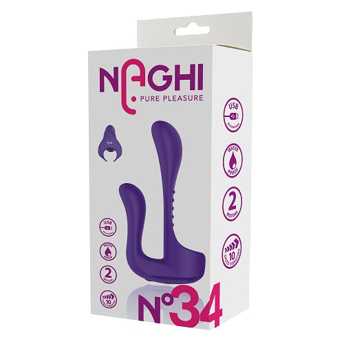 COUPLES DOUBLE VIBRATOR WITH COCK RING image 2