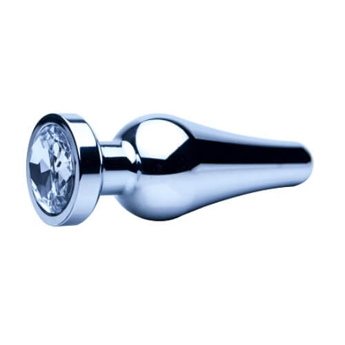 PRECIOUS METALS SMOOTH SILVER BUTT PLUG SMALL image 0